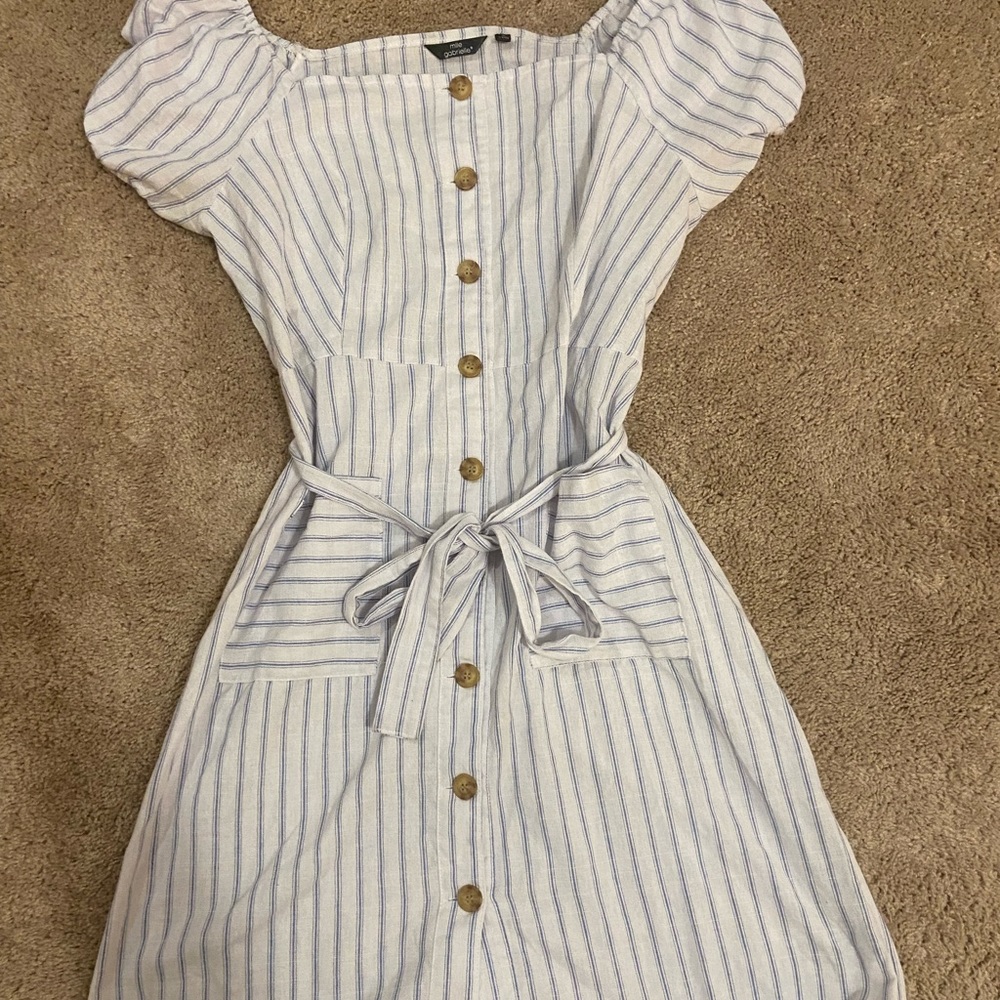 Linen Off the Shoulder Dress